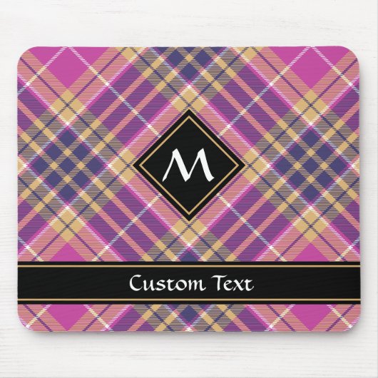 Roze, goud en blauwe tartan muismat (Voorkant)