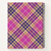 Roze, goud en blauwe tartan notitieboek (Achterkant)