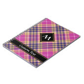 Roze, goud en blauwe tartan notitieboek (Linkerzijde)