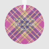 Roze, goud en blauwe tartan ornament (achterkant)