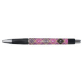 Roze, goud en blauwe tartan pen (Voorkant)
