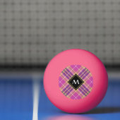 Roze, goud en blauwe tartan pingpongbal (Net)