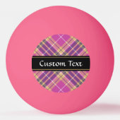 Roze, goud en blauwe tartan pingpongbal (Achterkant)