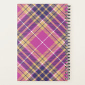 Roze, goud en blauwe tartan planner (Achterkant)