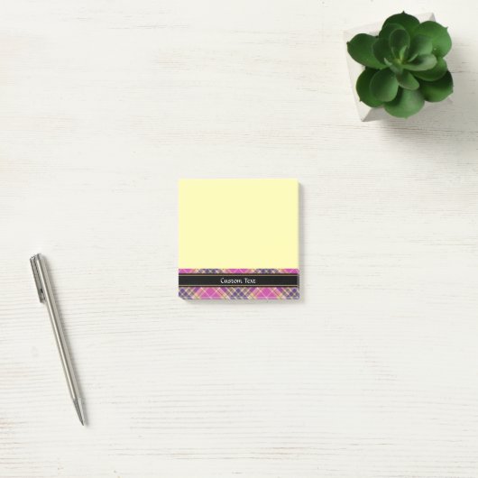 Roze, goud en blauwe tartan post-it® notes (Kantoor)