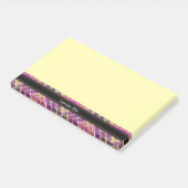 Roze, goud en blauwe tartan post-it® notes (Schuin)