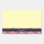 Roze, goud en blauwe tartan post-it® notes (Voorkant)