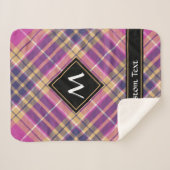 Roze, goud en blauwe tartan sherpa deken (Voorkant (horizontaal))
