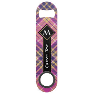 Roze, goud en blauwe tartan speed flessenopener