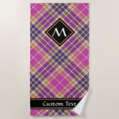 Roze, goud en blauwe tartan strandlaken (Voorkant)