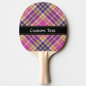 Roze, goud en blauwe tartan tafeltennisbatje (Achterkant)