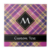 Roze, goud en blauwe tartan tegeltje (Voorkant)