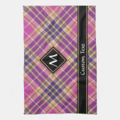 Roze, goud en blauwe tartan theedoek (Verticaal)