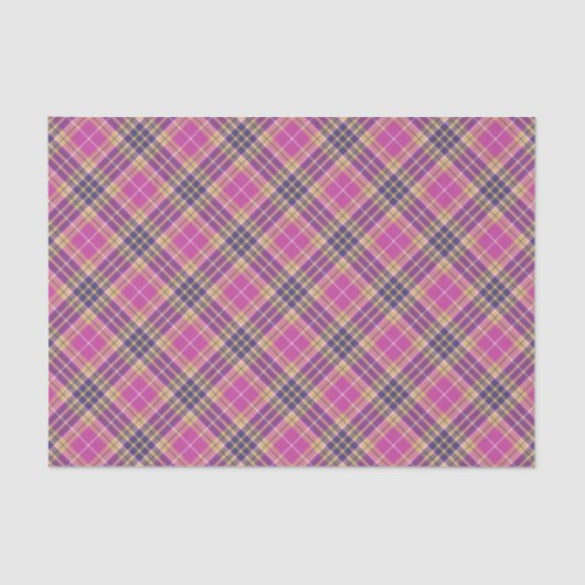 Roze, goud en blauwe tartan tissuepapier (Voorkant)