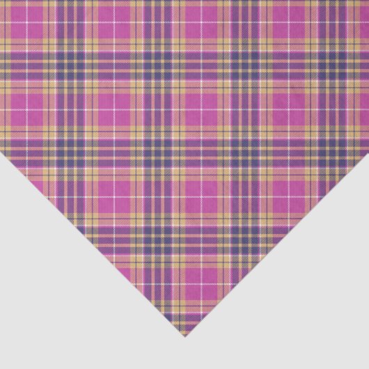 Roze, goud en blauwe tartan tissuepapier (Detail)