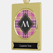 Roze, goud en blauwe tartan verguld banner ornament (Links)