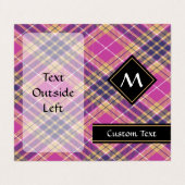 Roze, goud en blauwe tartan visitekaartje (Buitenkant ongevouwen)