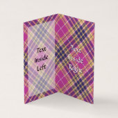 Roze, goud en blauwe tartan visitekaartje (Binnen)