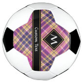 Roze, goud en blauwe tartan voetbal