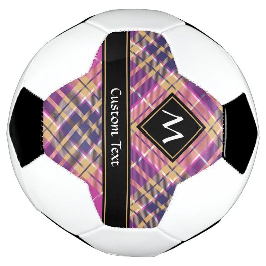 Roze, goud en blauwe tartan voetbal (Gedraaid)