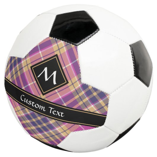 Roze, goud en blauwe tartan voetbal