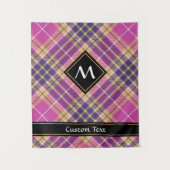 Roze, goud en blauwe tartan wandkleed (Voorkant)