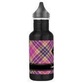 Roze, goud en blauwe tartan waterfles (Links)