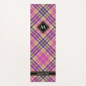 Roze, goud en blauwe tartan yogamat (Voorkant)