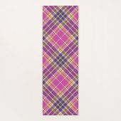 Roze, goud en blauwe tartan yogamat (Achterkant)