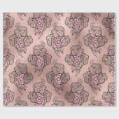 Roze goud en blozende Franse wijn thema Cadeaupapier (Vlak)