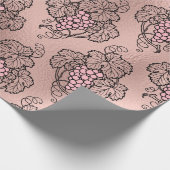 Roze goud en blozende Franse wijn thema Cadeaupapier (Hoek)