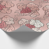 Roze goud en blozende roze Franse wijn thema Cadeaupapier (Hoek)