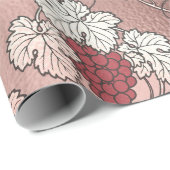 Roze goud en blozende roze Franse wijn thema Cadeaupapier (Rol Hoek)