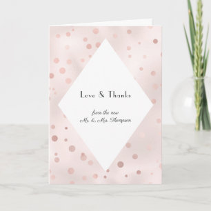 Roze Goud en Blush Antieke Trouwfoto Bedankkaart