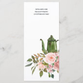 Roze Goud en Blush Bloem Menu (Achterkant)