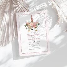 Roze Goud en Blush Bloemenkleurige Eenhoorn Baby S