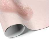 Roze Goud en Blush Confetti Cadeaupapier (Rol Hoek)