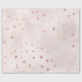 Roze Goud en Blush Confetti Cadeaupapier (Vlak)