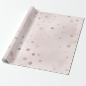 Roze Goud en Blush Confetti Cadeaupapier (Uitgerold)