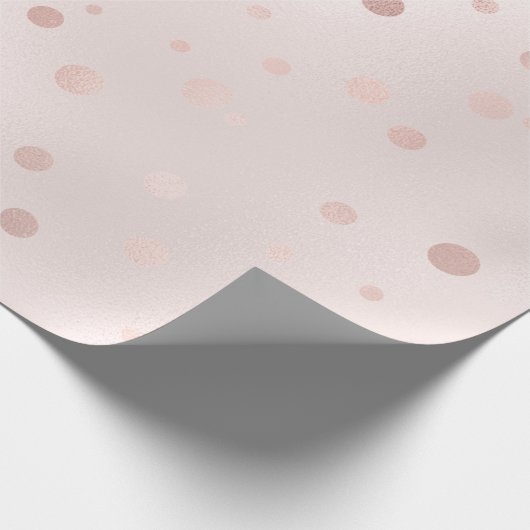 Roze Goud en Blush Confetti Cadeaupapier (Hoek)