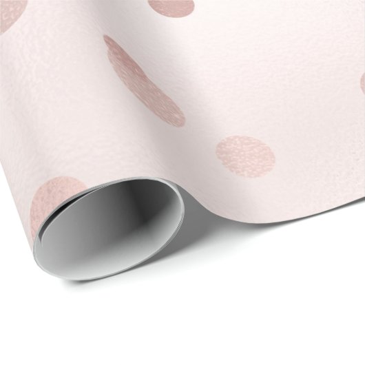 Roze Goud en Blush Confetti Cadeaupapier (Rol Hoek)