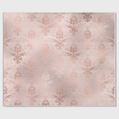 Roze Goud en Blush Damask Cadeaupapier (Vlak)