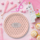 Roze Goud en Blush Folie Diamant Patroon Bruiloft Papieren Bordje (Feest)