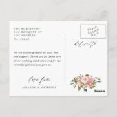 Roze Goud en Blush Geometrische Trouwfoto Briefkaart (Achterkant)