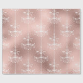 Roze Goud en Blush Kroonluchter Cadeaupapier (Vlak)