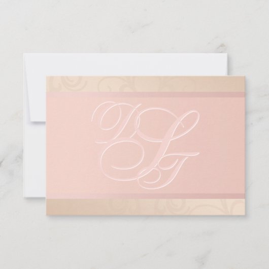 Roze Goud en Blush Monogram Bedankt Kaarten (Voorkant)