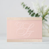 Roze Goud en Blush Monogram Bedankt Kaarten (Staand voorkant)