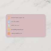 Roze Goud en Blush Roze Abstracte QR Code Visitekaartje (Achterkant)