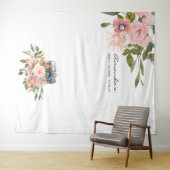 Roze Goud en Blush Roze Bruidsmeisjesfeest Fotohok Wandkleed (In Situ (horizontaal))