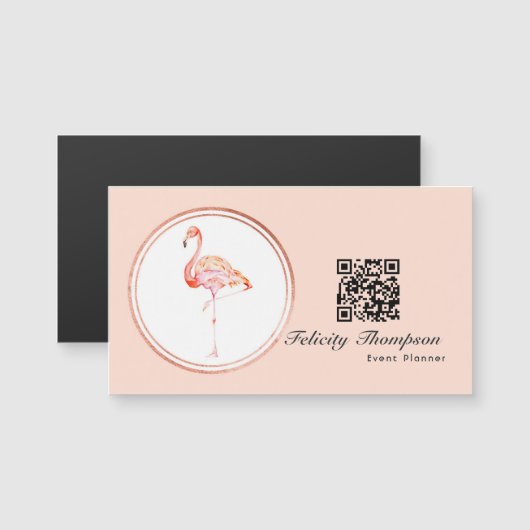 Roze Goud en Blush Roze Evenementenplanner QR-code (Voorkant / Achterkant)